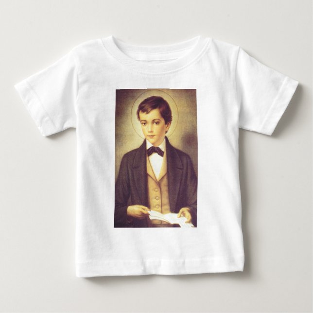 Camiseta Para Bebê Santo Dominic Savio estudante de John Bosco (Frente)
