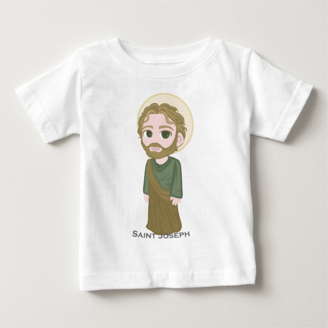 Camiseta Para Bebê Santo Joseph Cute Católico (Frente)