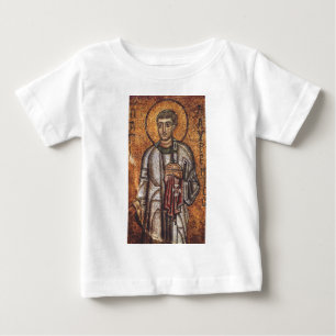 Camiseta Para Bebê Santo Lawrence Impressão de Arte em Mosaico Ortodo