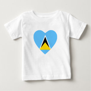 Camiseta Para Bebê Santo Lucia Flag Heart Shirt
