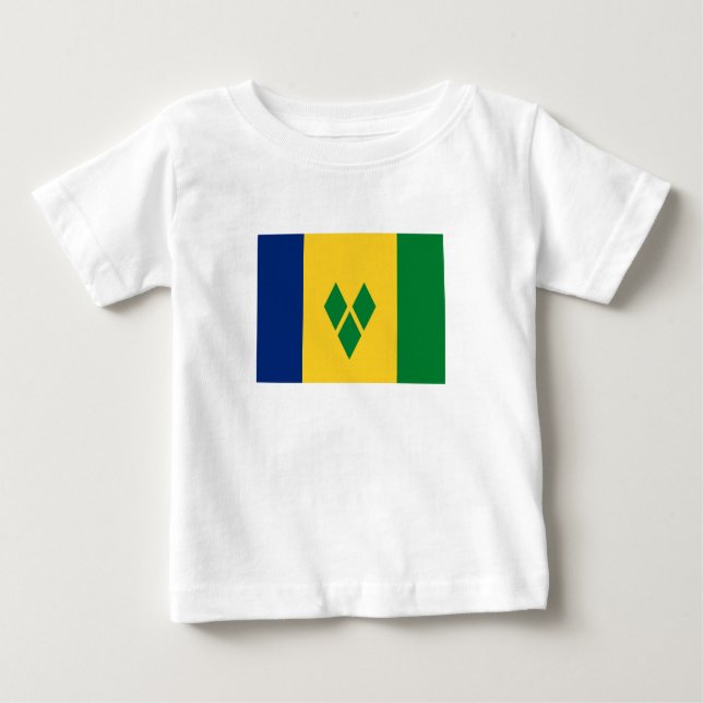 Camiseta Para Bebê Santo Vincent Flag (Frente)