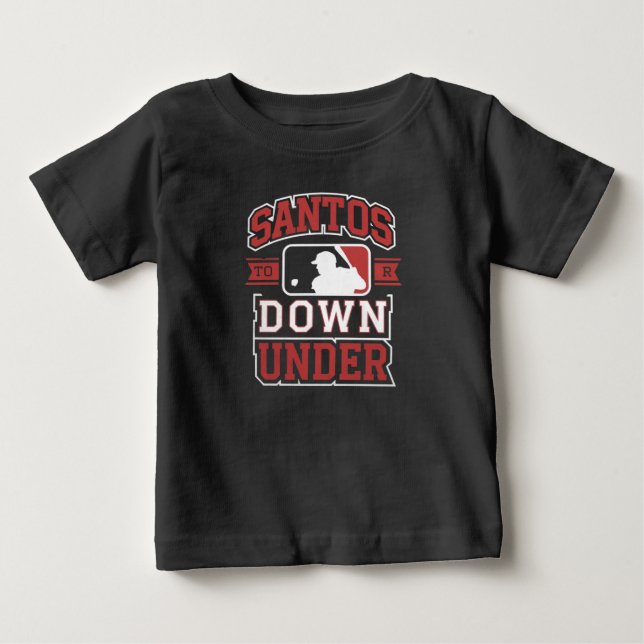 Camiseta Para Bebê Santos Abaixo Do Logotipo Baseball (Frente)