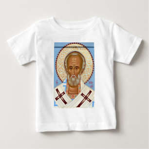 Camiseta Para Bebê São Nicolau de Mira Arte Ortodoxa Premium
