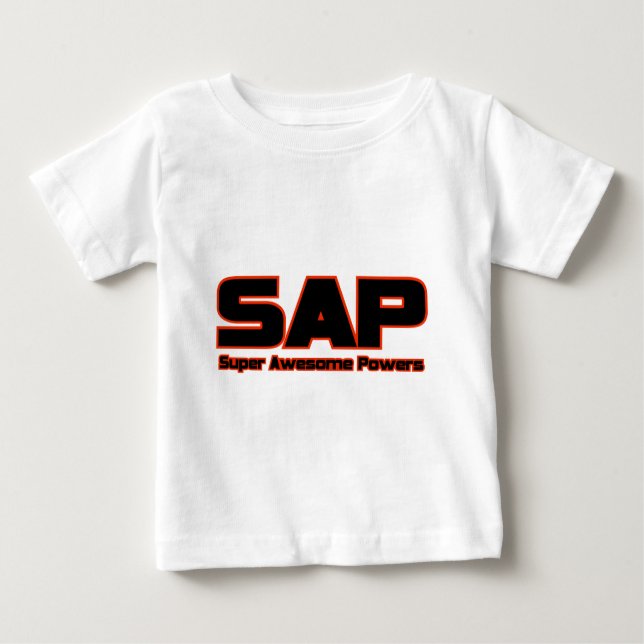 Camiseta Para Bebê SAP - poderes impressionantes super (Frente)
