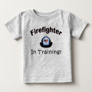 Camiseta Para Bebê Sapador-bombeiro no treinamento