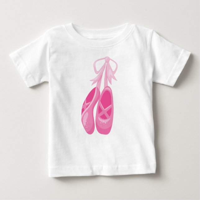 Camiseta Para Bebê Sapatilhas de Ballet, Sapatilhas de Dança, Dança C (Frente)