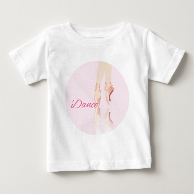 Camiseta Para Bebê Sapatilhas de Dança de Ballet (Frente)