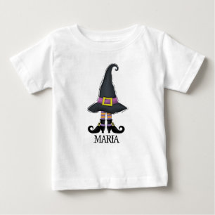 Camiseta Para Bebê Sapatos de Chapéu de Bruxa Caprichosa Fofa de Hall