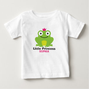 Camiseta Para Bebê sapo bonito com coroa e nome de bebê personalizad