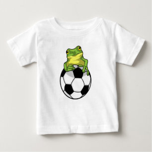 Camiseta Para Bebê Sapo com bola de futebol