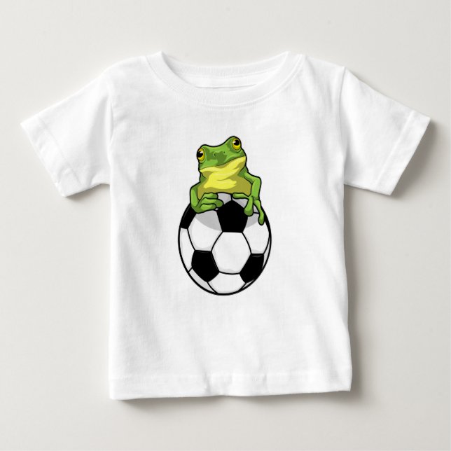Camiseta Para Bebê Sapo com bola de futebol (Frente)
