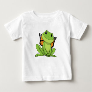 Camiseta Para Bebê Sapo com borboleta