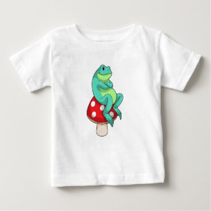 Camiseta Para Bebê Sapo com Cogumelo