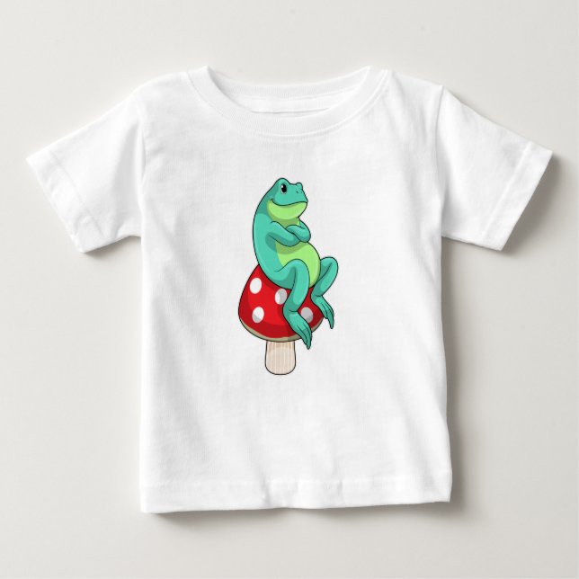 Camiseta Para Bebê Sapo com Cogumelo (Frente)