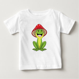 Camiseta Para Bebê Sapo com Cogumelo
