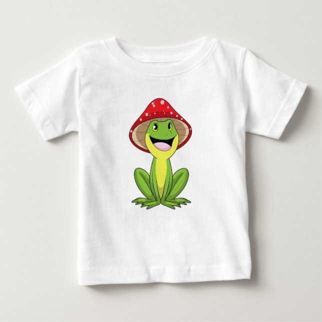 Camiseta Para Bebê Sapo com Cogumelo (Frente)