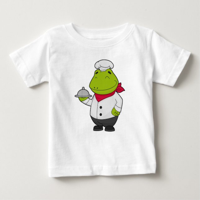 Camiseta Para Bebê Sapo como Cozinhar com Púltimo (Frente)