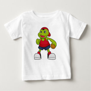 Camiseta Para Bebê Sapo como jogador de basquetebol