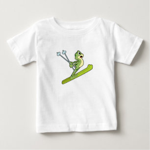 Camiseta Para Bebê Sapo como jumper Ski com Ski.PNG