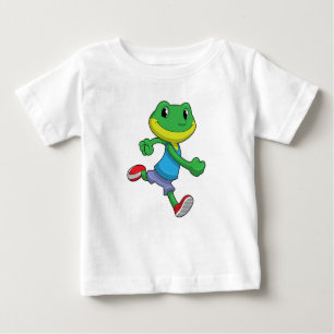 Camiseta Para Bebê Sapo como Runner em Execução