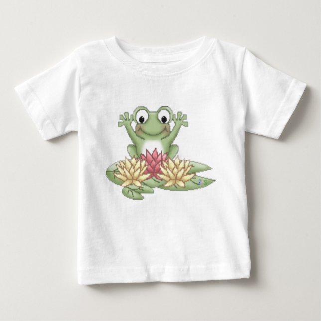 Camiseta Para Bebê Sapo da almofada de lírio (Frente)