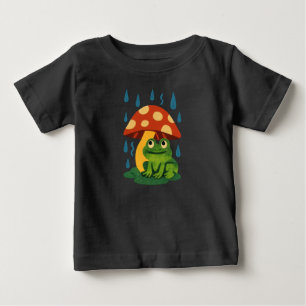 Camiseta Para Bebê Sapo De Cartoon Whimsical Sob Prateleira De Toadst