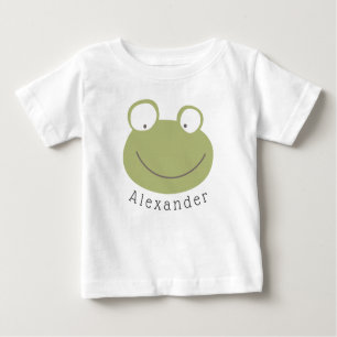 Camiseta Para Bebê Sapo de Cute de Nome Personalizável
