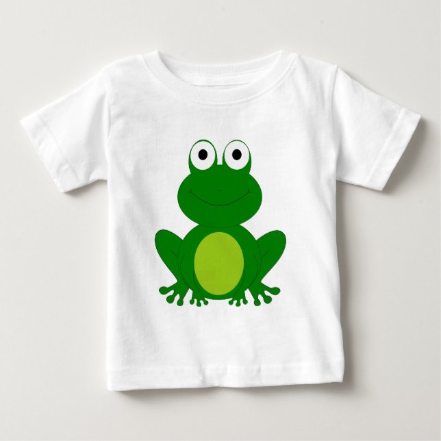 Camiseta Para Bebê Sapo de desenho animado (Frente)