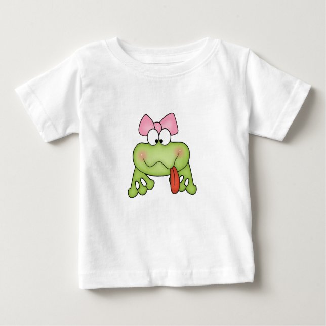 Camiseta Para Bebê Sapo de Garota Bonita (Frente)