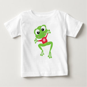 Camiseta Para Bebê Sapo de inverno, Sapo bonito, Sapo verde, Sweater