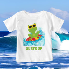 Camiseta Para Bebê sapo de praia fofo adicione texto rapazes 