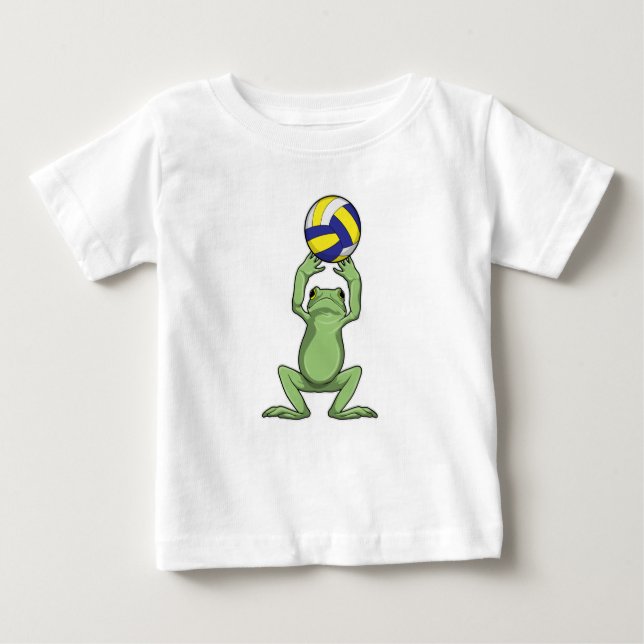 Camiseta Para Bebê Sapo de voleibol (Frente)
