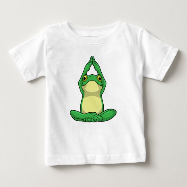 Camiseta Para Bebê Sapo em Yoga na cruz (Frente)