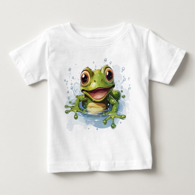 Camiseta Para Bebê Sapo engraçado (Frente)