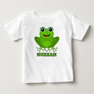 Camiseta Para Bebê Sapo Fofo Huzzah Personagem de Desenho Animado Div