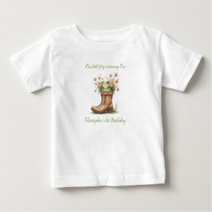 Camiseta Para Bebê Sapo Froggie primeiro aniversario personalizado