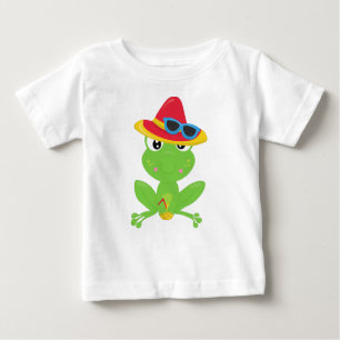 Camiseta Para Bebê Sapo giro, Sapo pequeno, Sapo verde, óculos de sol