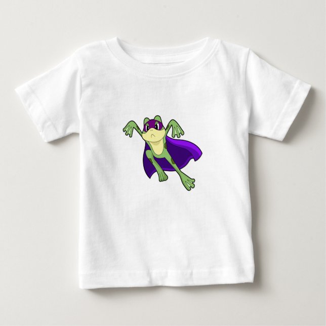 Camiseta Para Bebê Sapo Herói (Frente)