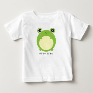 Camiseta Para Bebê Sapo Kawaii Bonito com Texto Personalizado