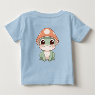 Camiseta Para Bebê Sapo Kawaii no Chapéu de Mushroom
