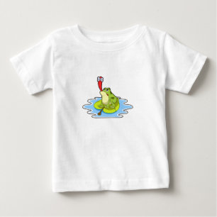 Camiseta Para Bebê Sapo na folha com inseto