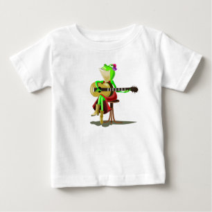 Camiseta Para Bebê Sapo tocando violão