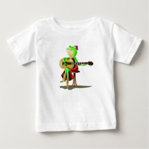 Camiseta Para Bebê Sapo tocando violão