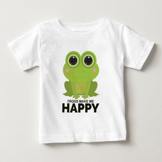 Camiseta Para Bebê Sapos me fazem feliz (Frente)