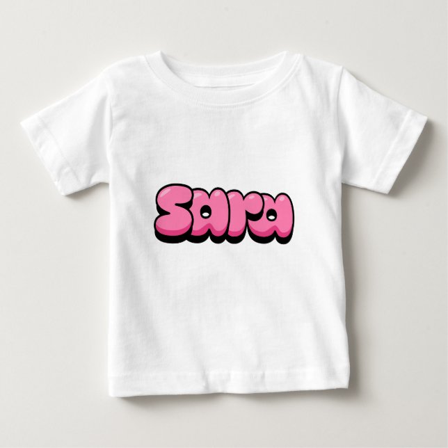 Camiseta Para Bebê Sara rosa Baby T-Shirt (Frente)