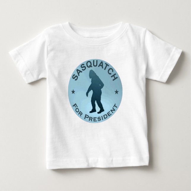 Camiseta Para Bebê Sasquatch Para Presidente (Frente)