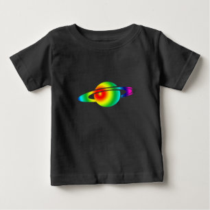 Camiseta Para Bebê Saturn psicadélico