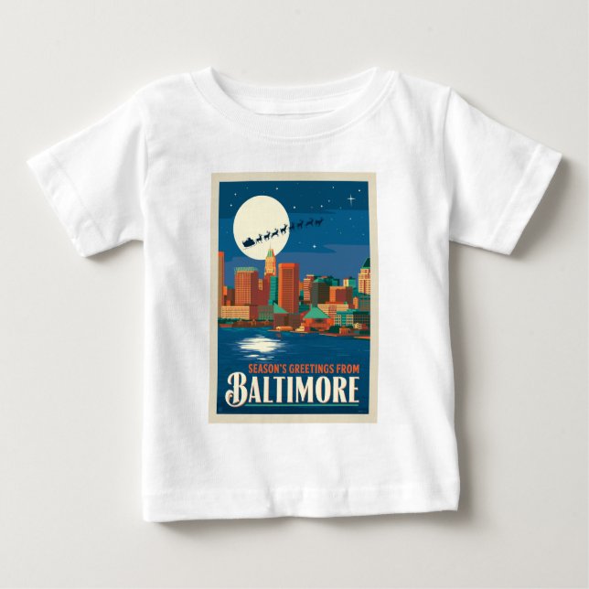 Camiseta Para Bebê Saudações de Baltimore (Frente)