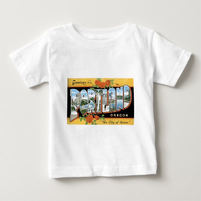 Camiseta Para Bebê Saudações de Portland, Oregon! (Frente)
