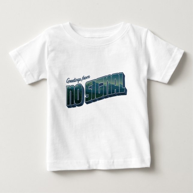 Camiseta Para Bebê Saudações de Sem Sinal (Frente)
